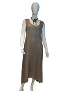Vestido Lino “Arena Envolvente” – Greige (taupe)