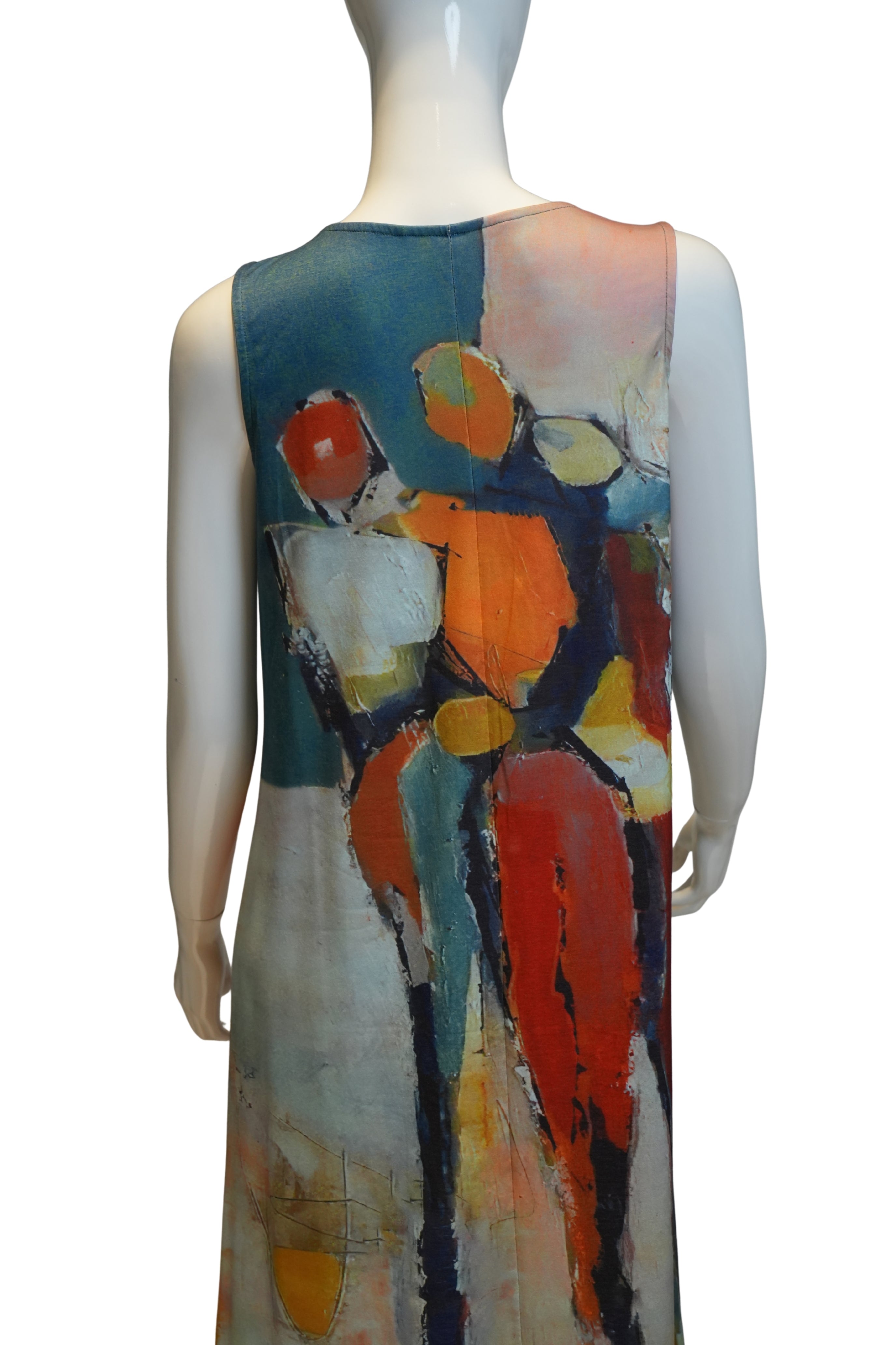 Vestido Maxi “Lienzo Urbano” – Estampado Abstracto