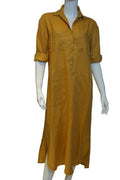 Vestido de Lino “Mostaza Solar” – Camisero Midi