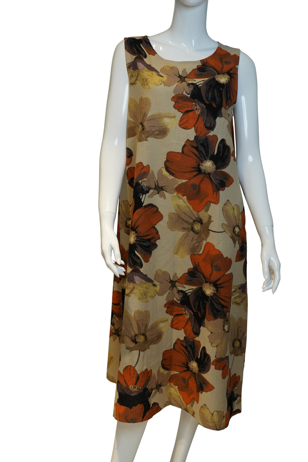 Vestido de Lino “Jardín Terracota” – Estampa Floral