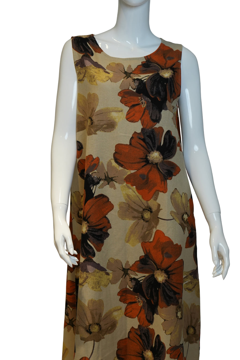 Vestido de Lino “Jardín Terracota” – Estampa Floral