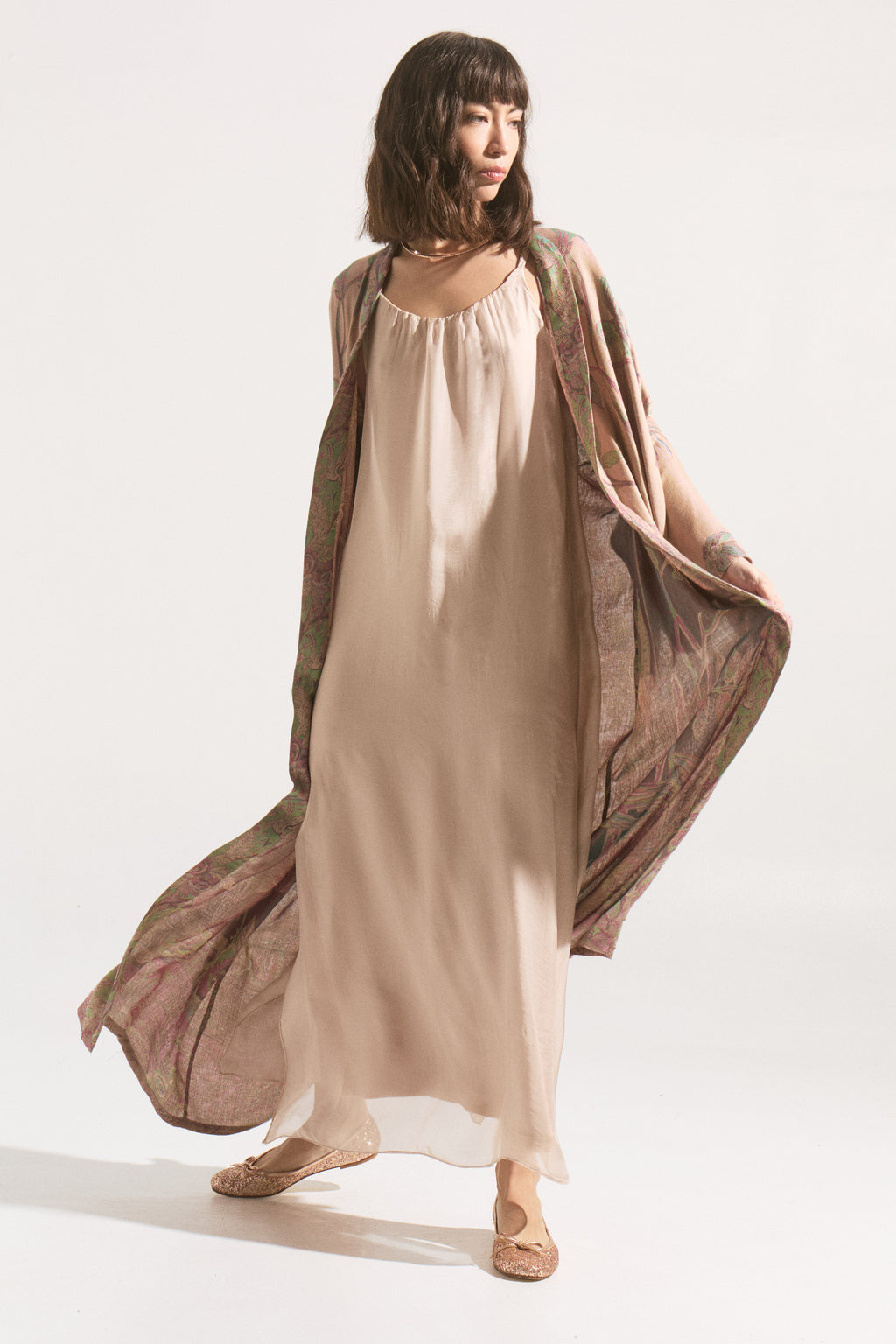 Kimono Largo Sakura – Cashmere & Seda Estampado