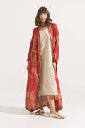 Kimono Largo Imperial Rouge – Cashmere & Seda Estampado