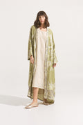 Kimono Largo Olive Serenity – Cashmere & Seda Estampado