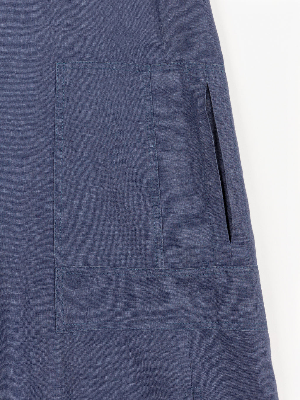 Vestido Evasé de Lino Azul Índigo