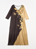 Vestido Maxi Bicolor “Mariposas Doradas”
