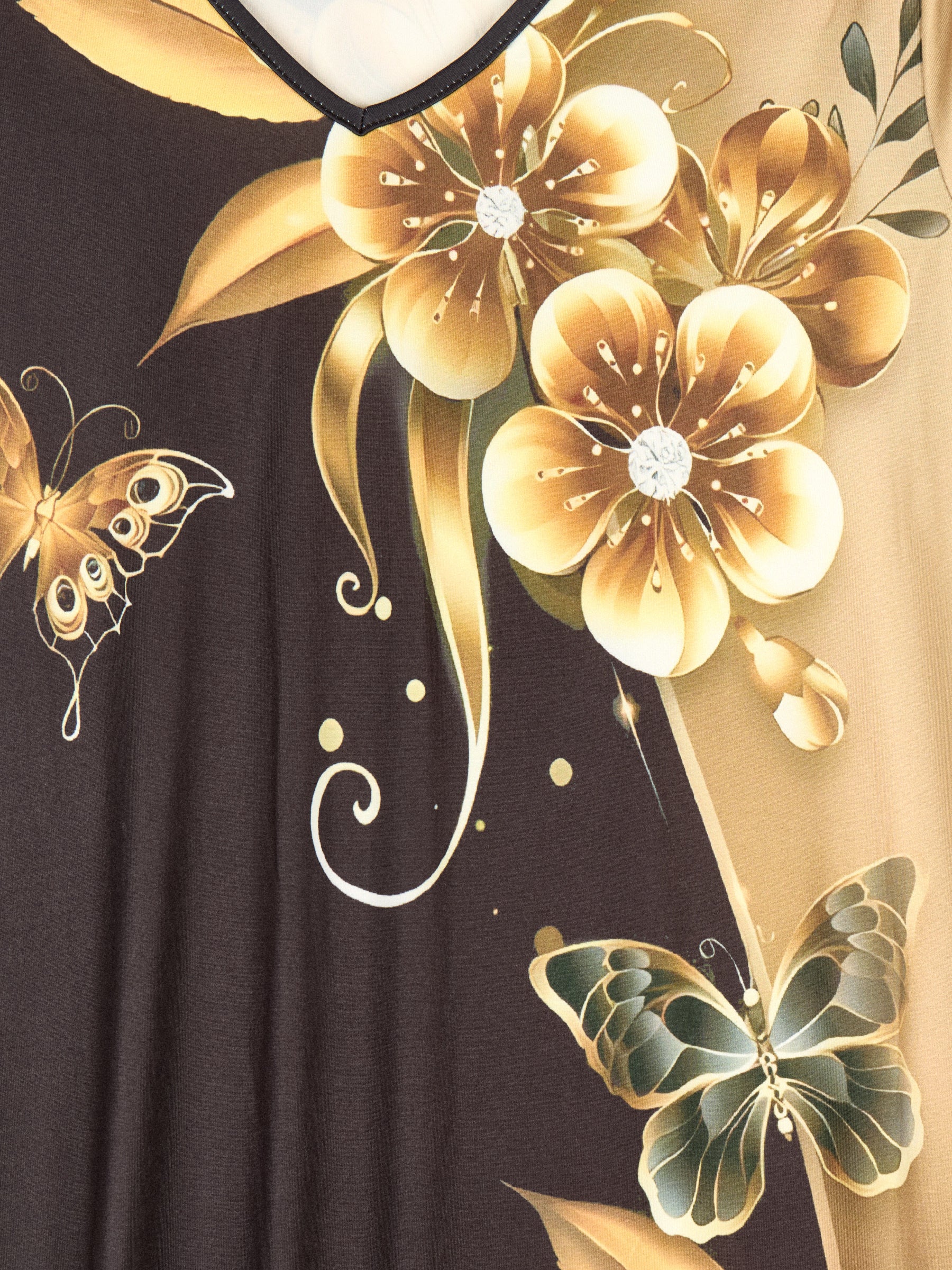 Vestido Maxi Bicolor “Mariposas Doradas”