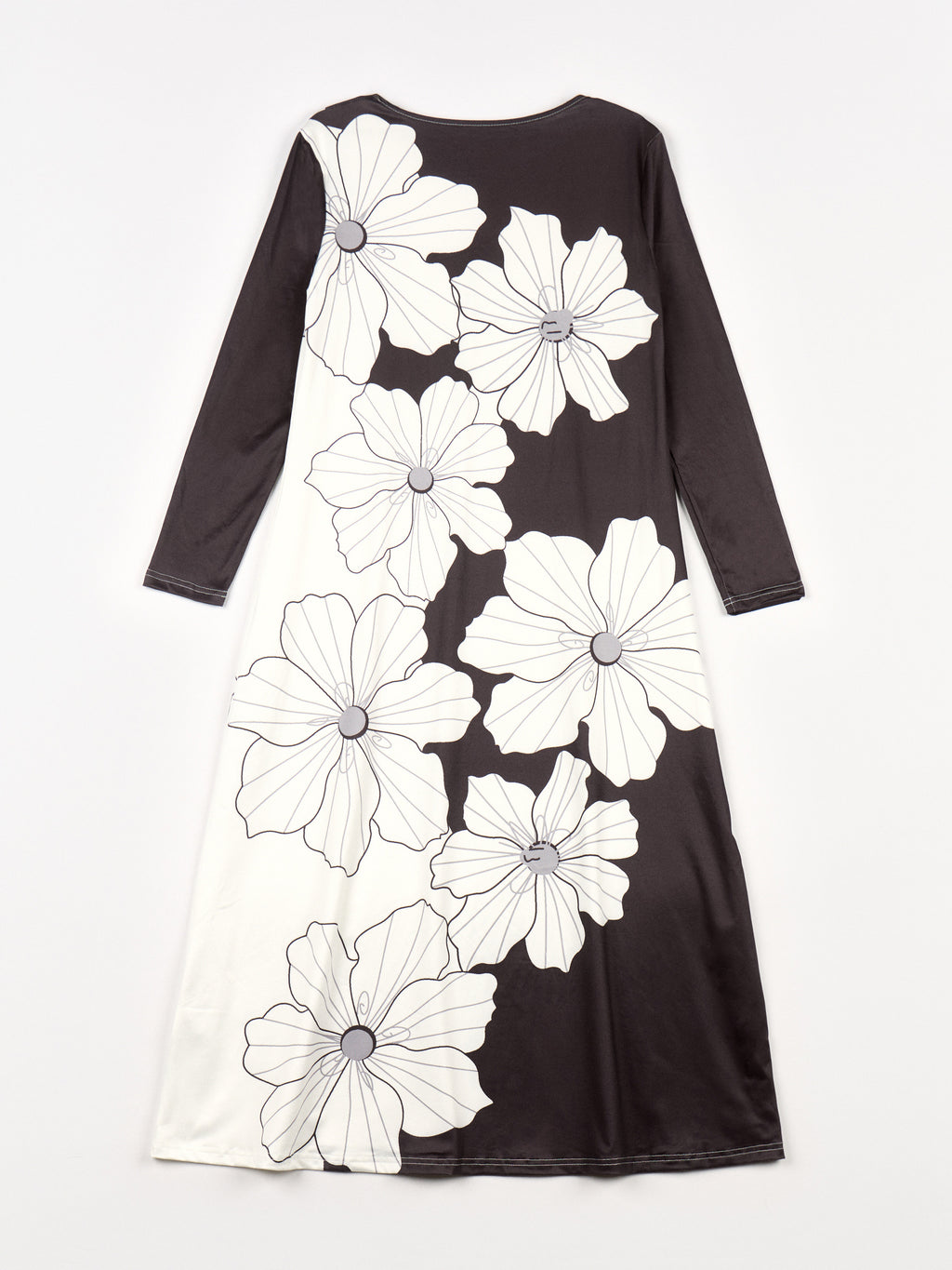 Vestido Maxi Bicolor “Flores Line Art”