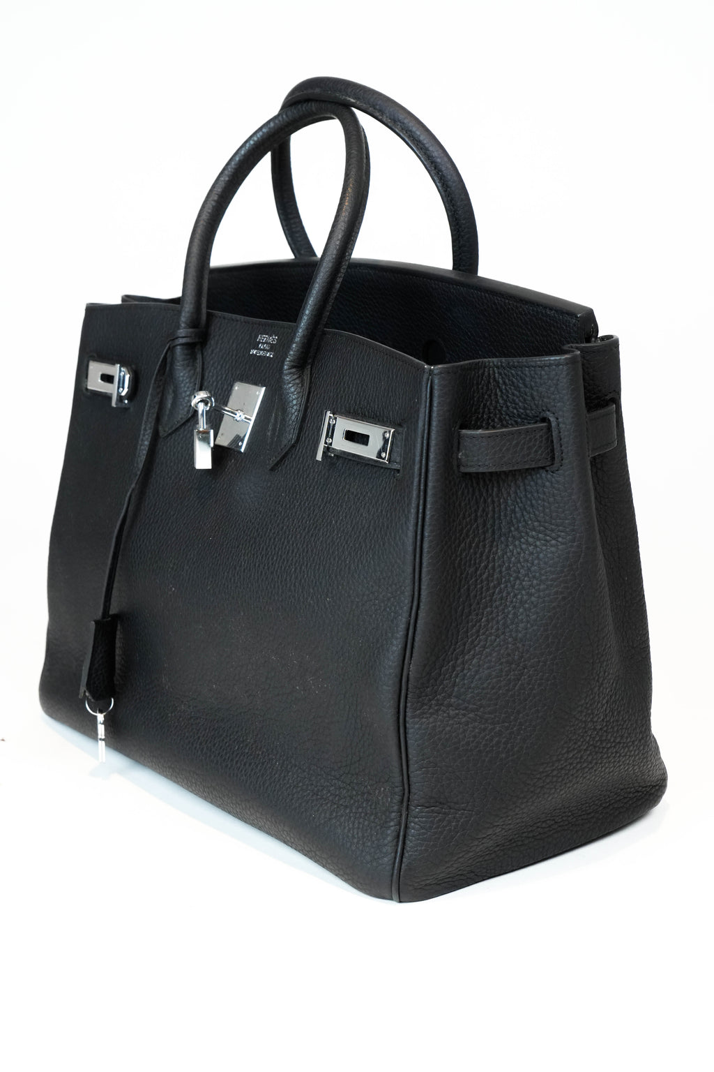 Bolso de Cuero Estilo Birkin – Negro (no auténtico)