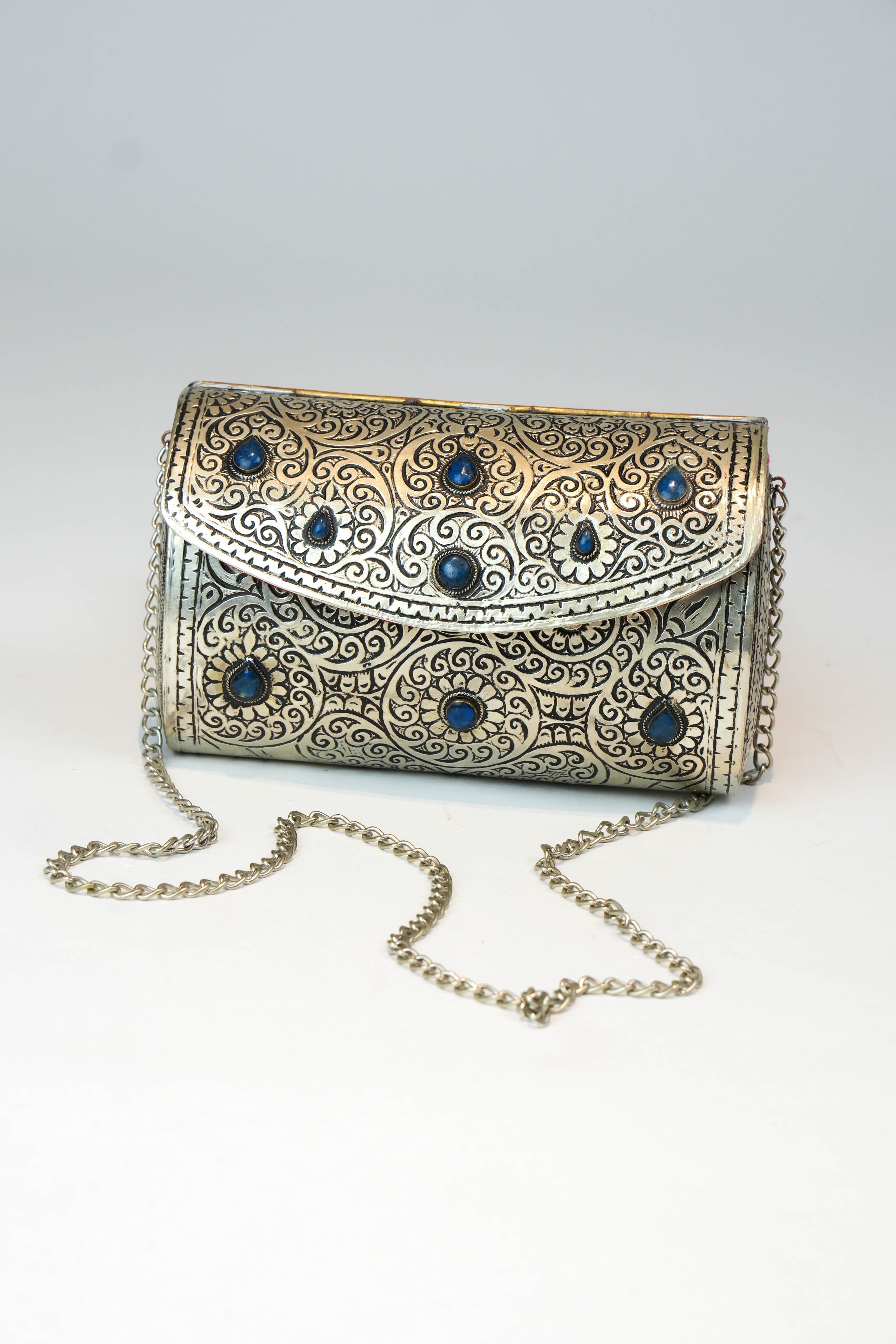 Clutch Marroquí Filigrana Azul