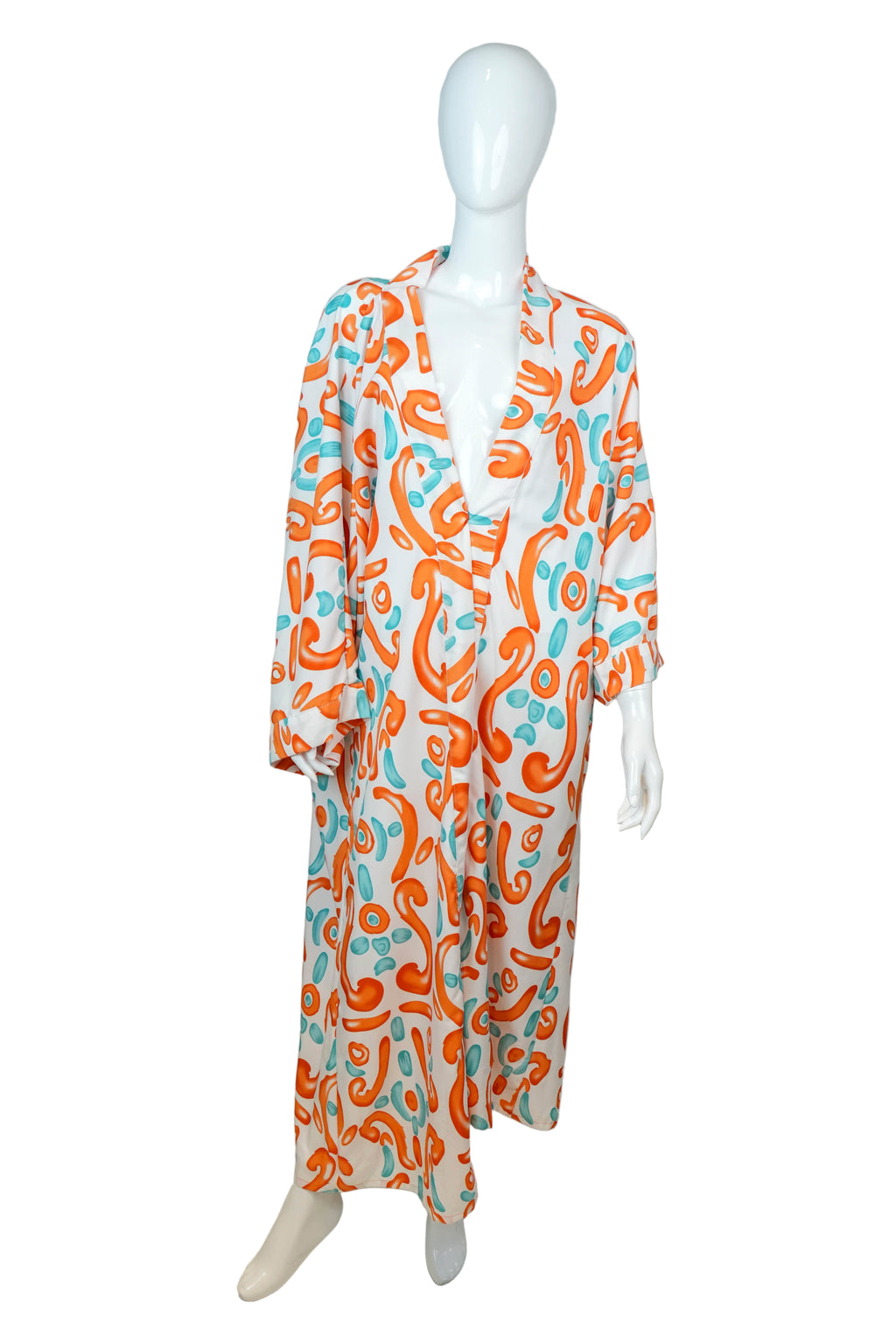 Kimono Playero Olas Mandarina