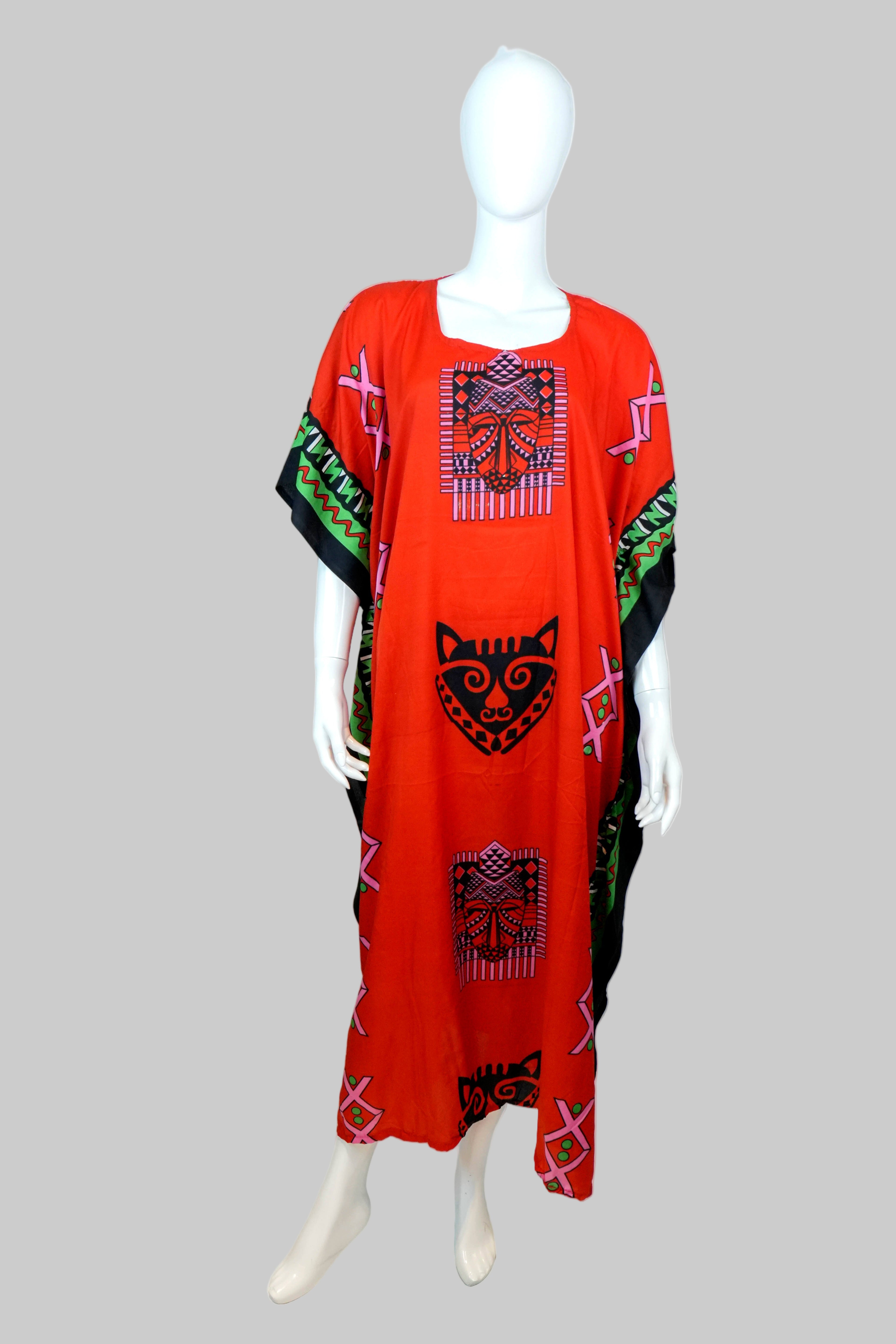 Túnica Étnica Máscara Carmesí