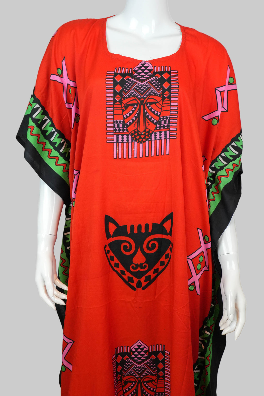 Túnica Étnica Máscara Carmesí