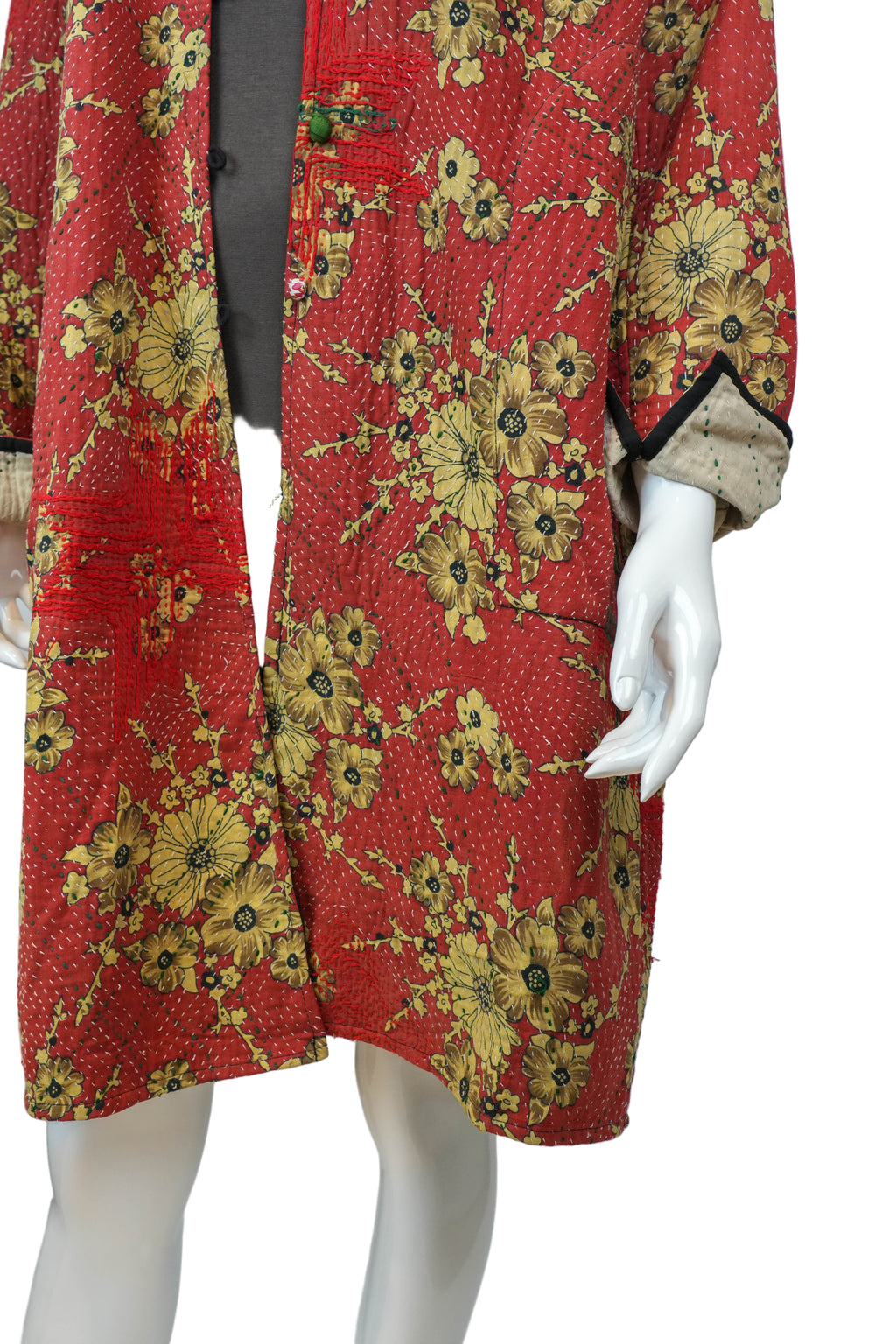 Chaqueta 3/4 Kantha Amapola Carmesí