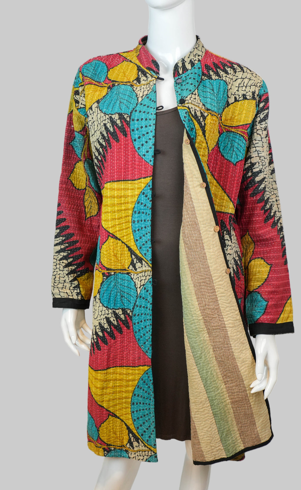 Chaqueta 3/4 Kantha Reversible Jaipur Multicolor