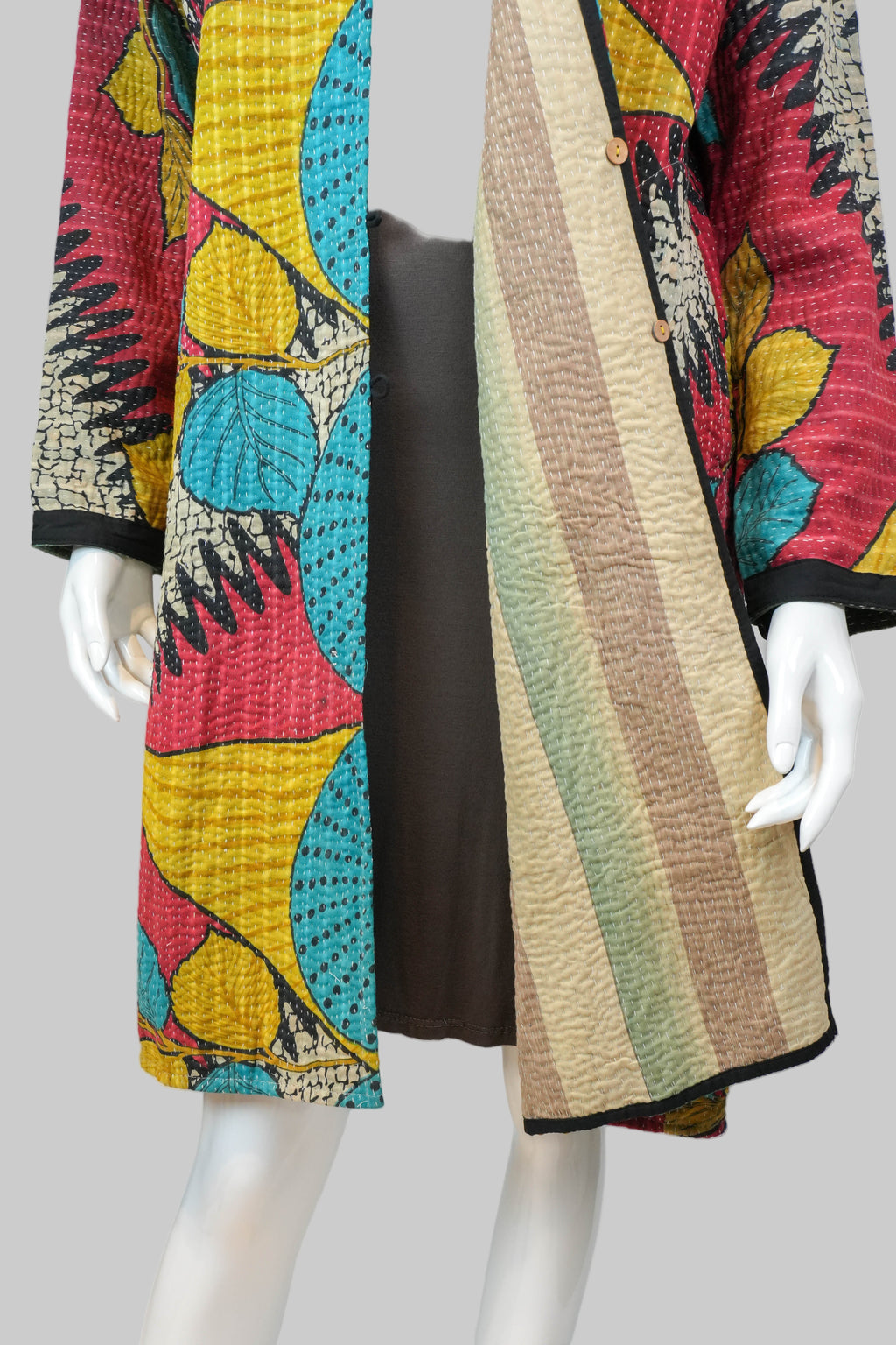 Chaqueta 3/4 Kantha Reversible Jaipur Multicolor