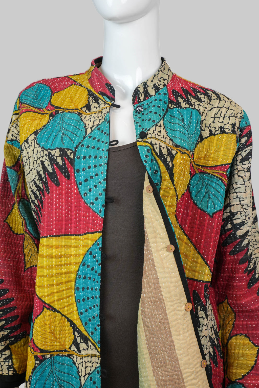 Chaqueta 3/4 Kantha Reversible Jaipur Multicolor