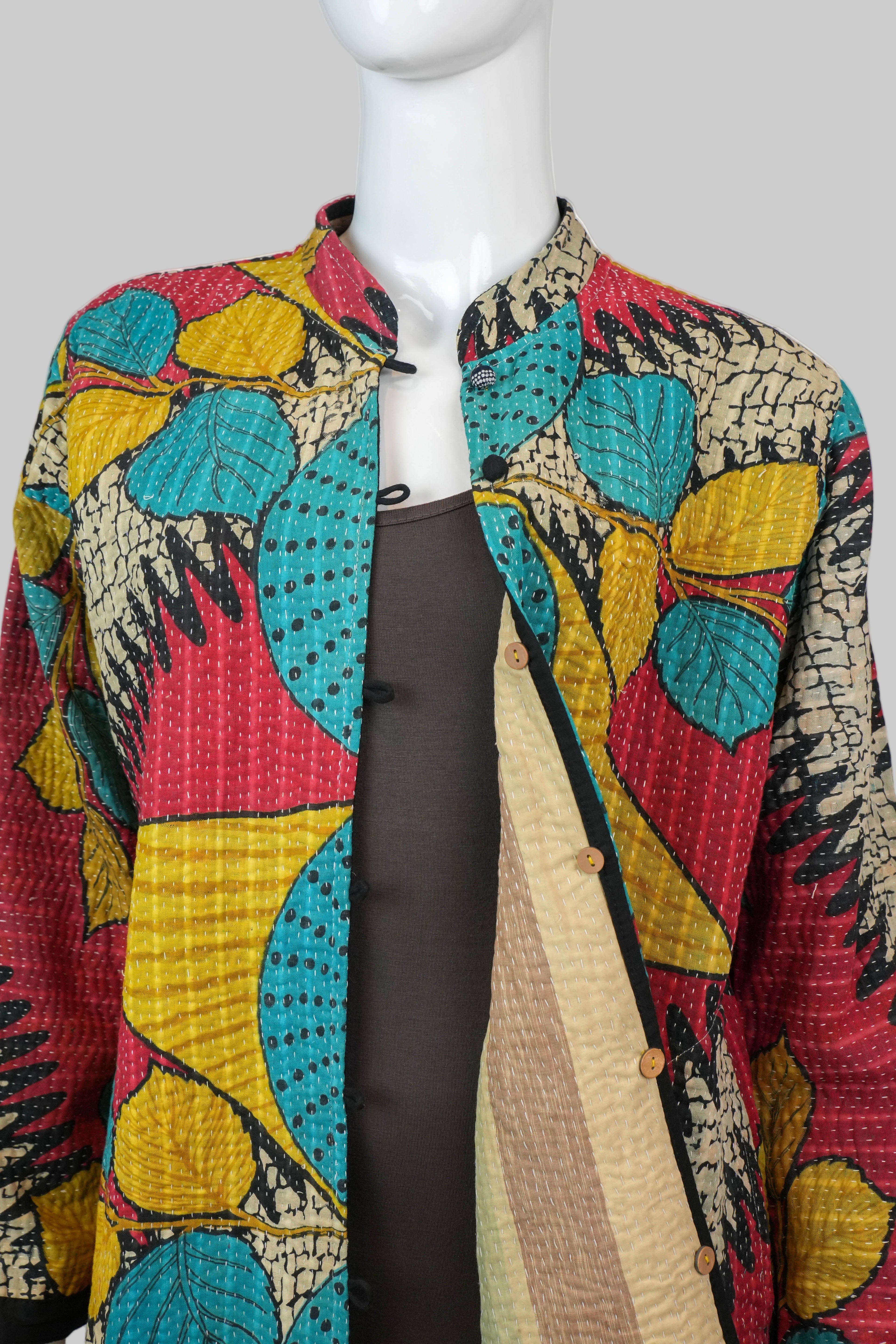 Chaqueta 3/4 Kantha Reversible Jaipur Multicolor