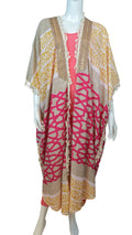 Kimono Playero Geometría del Nilo Rosa