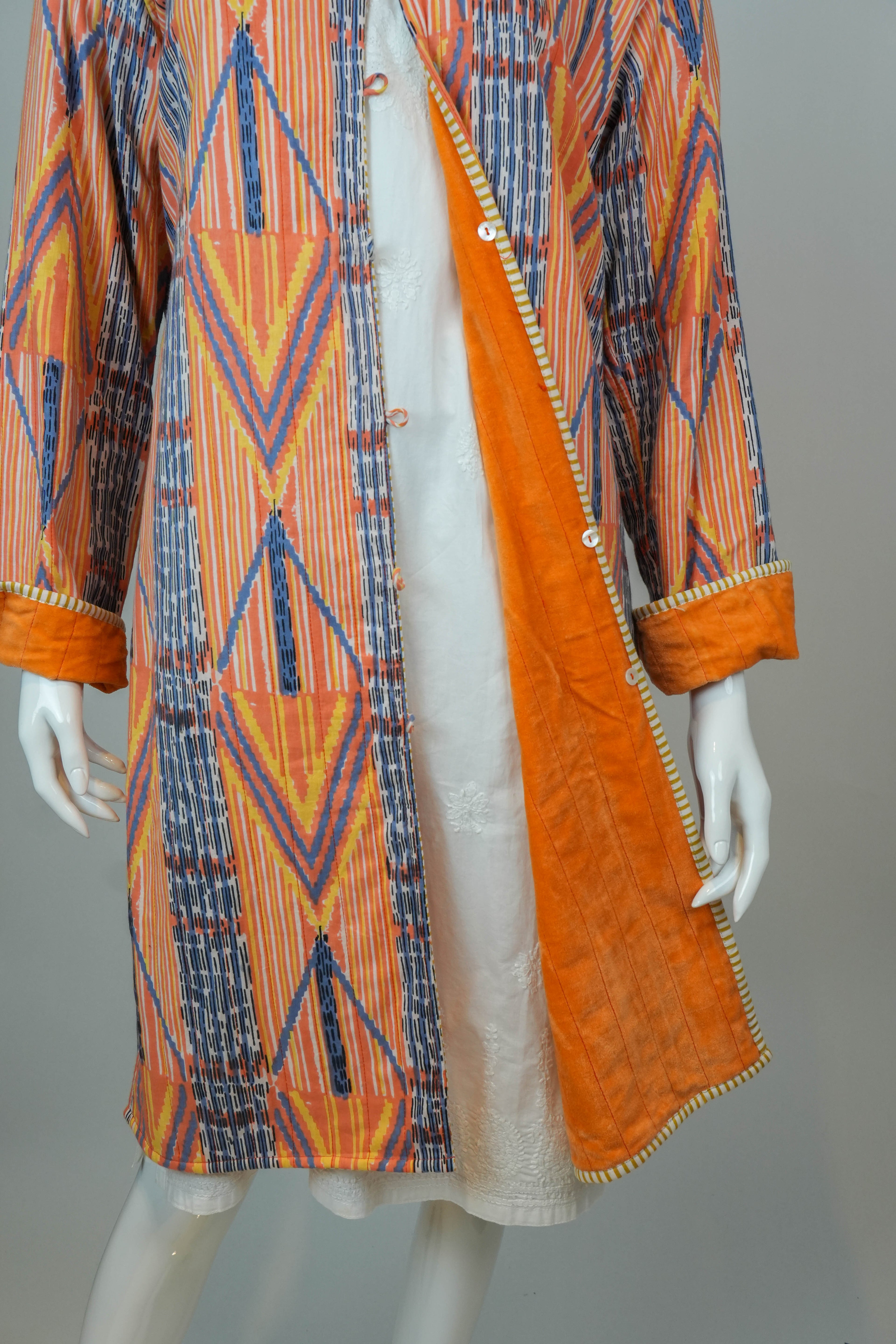 Kimono India Ikat Mandarina